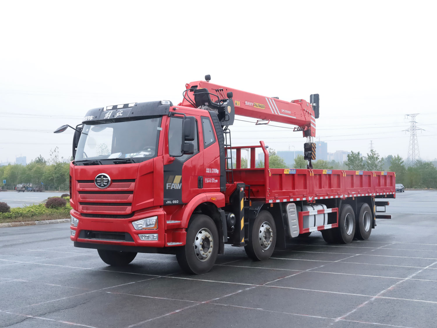 解放J6L前四后八上裝三一14噸直臂式吊機