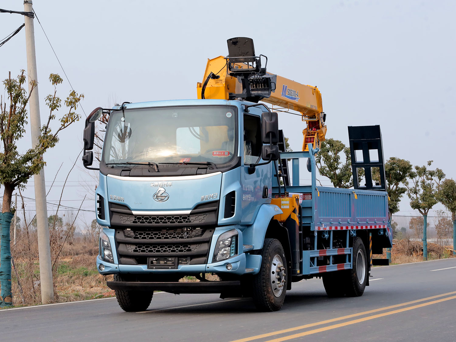 東風柳汽乘龍M3單排上裝徐工12噸直臂式吊機（短軸距，帶爬梯）